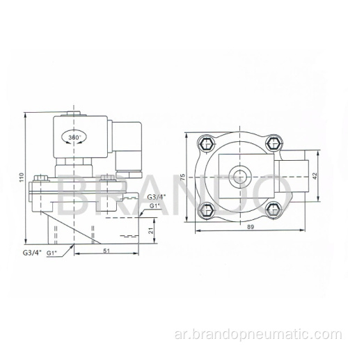 3/4 بوصة اسك SCG353A043 حجاب أبيض نبض صمام